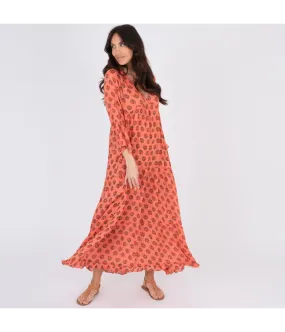 Robe femme longue Mississippi corail