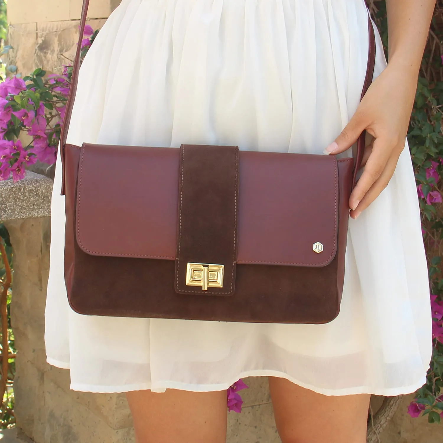 Sac bandoulière cuir marron - JULES et JENN - Marques de France