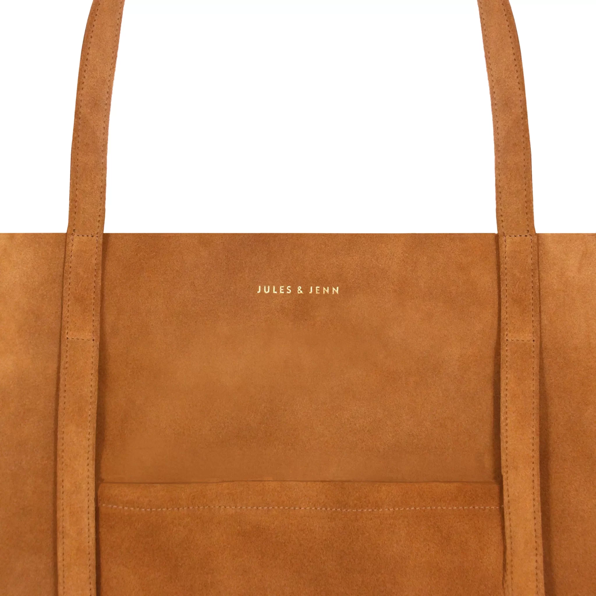 Sac bohémien cuir daim cognac - JULES et JENN - Marques de France
