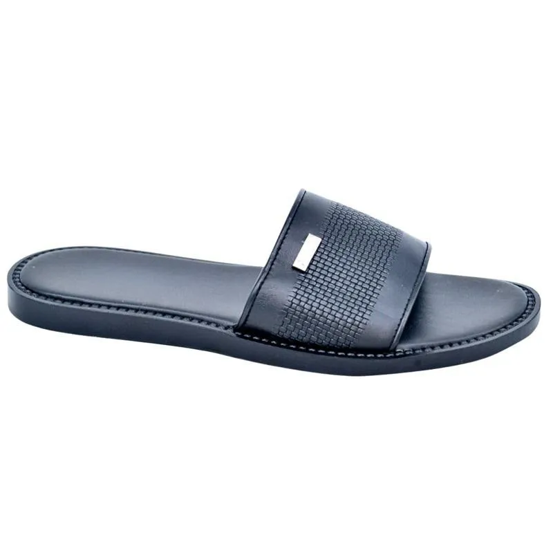 Sandale noire classique avec bande large pour confort maximal - SDL2783