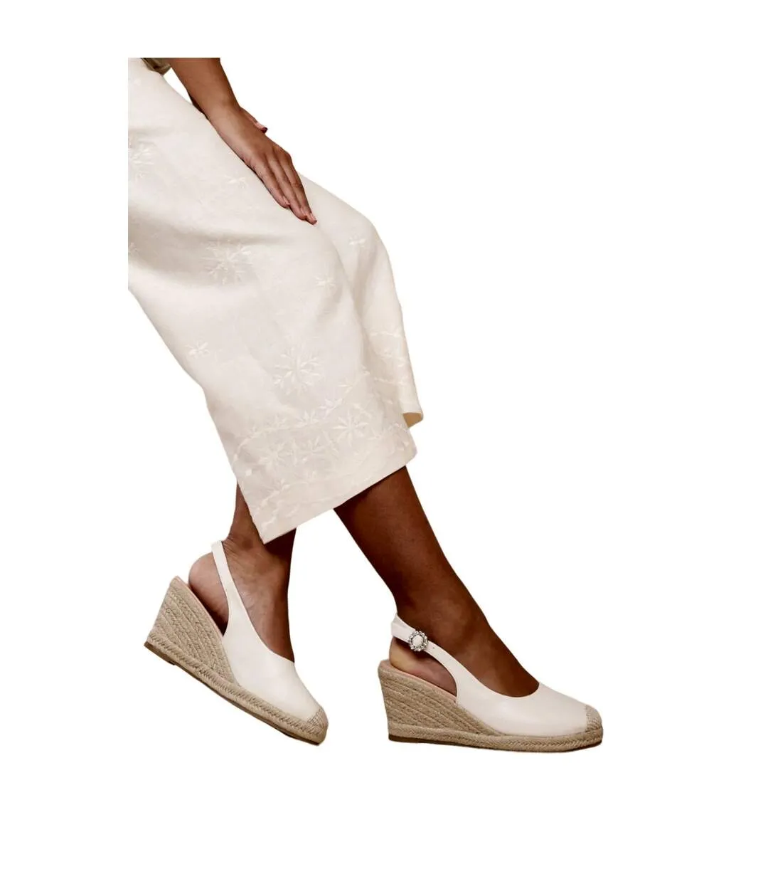 Sandales à talons compensés nevada femme blanc Where's That From