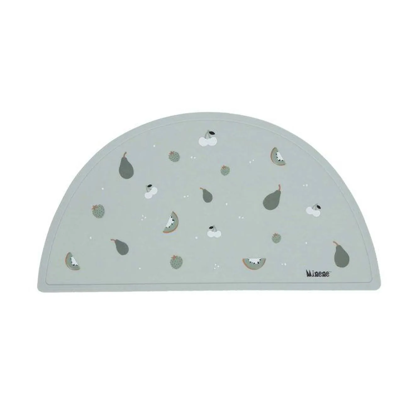 Set de table en silicone alimentaire - MINENE - Fruits - Vert amande - Anti-dérapant - Sans BPA vert - Minene