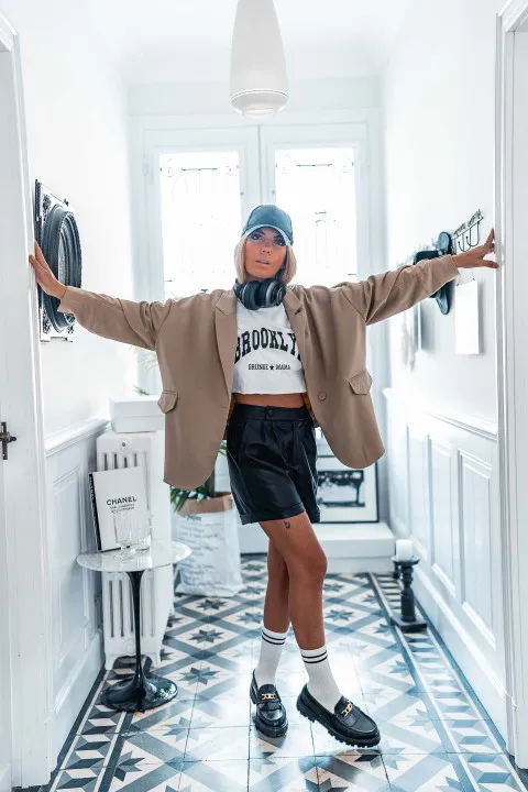 Short Hona similicuir noir