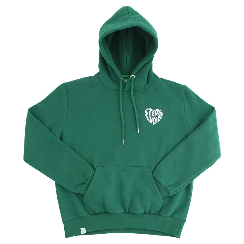 Sweat capuche coeur Stéphanoise enfant vert