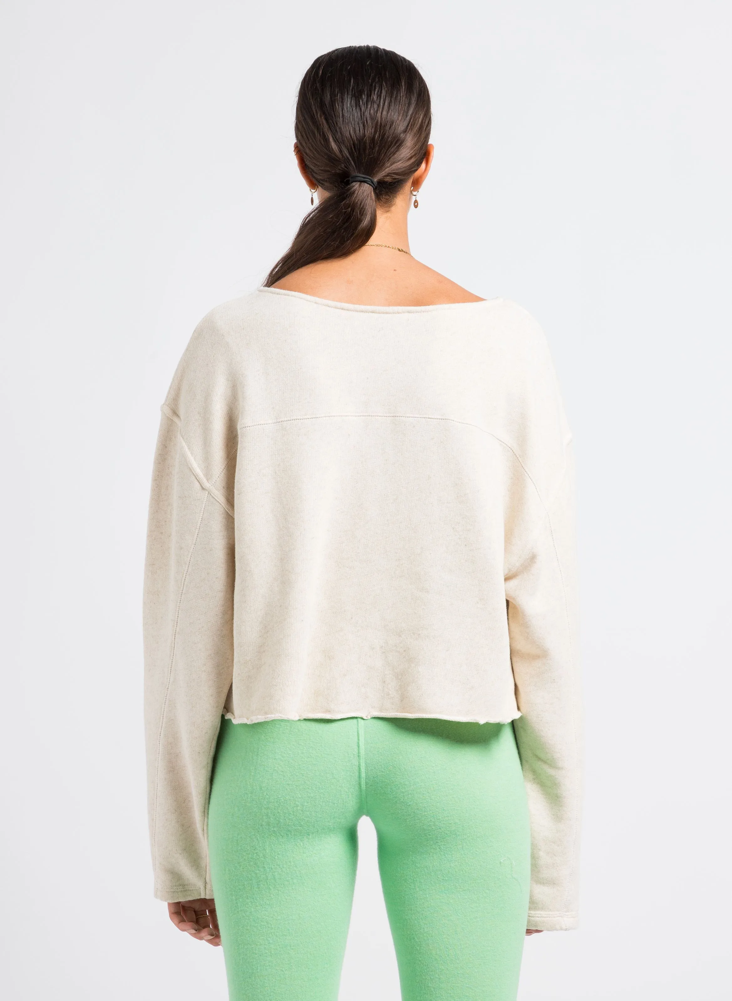 SWEAT COL BATEAU EN COTON BIO ET LIN ITONAY - AMERICAN VINTAGE pour FEMME | Printemps