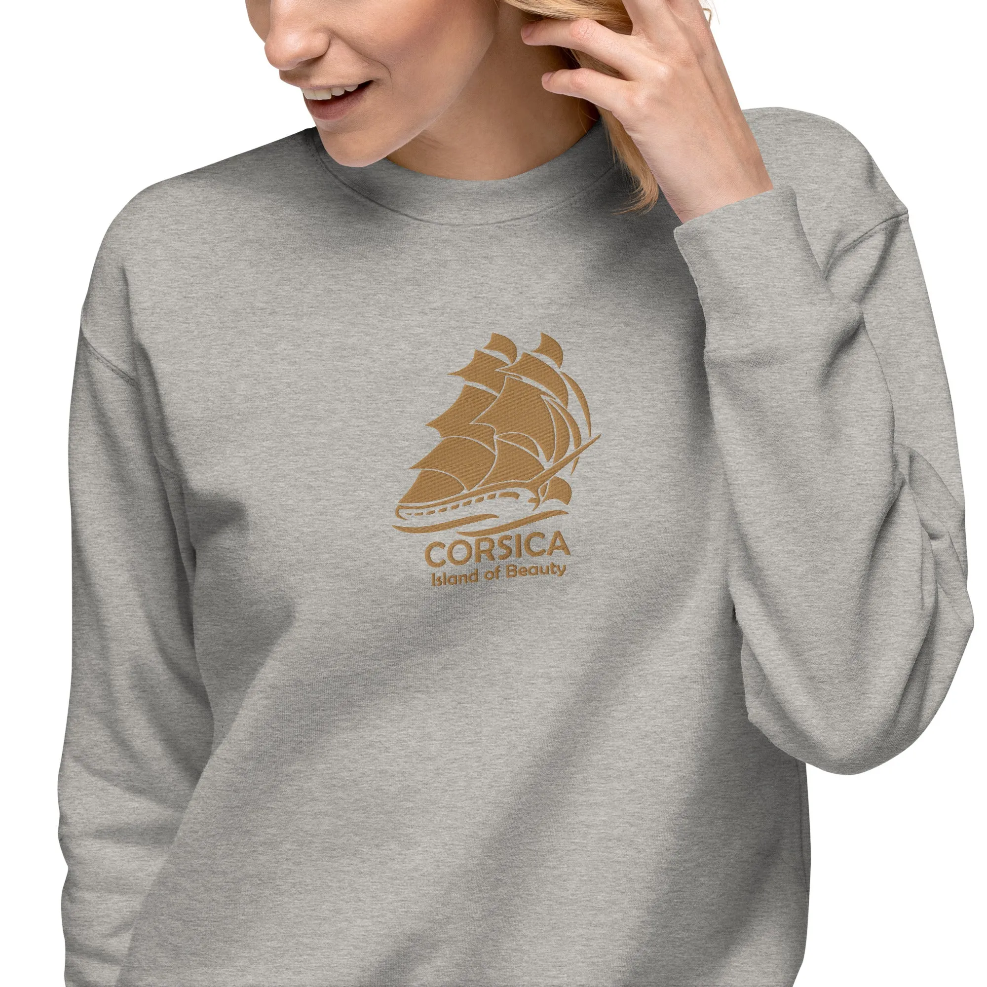 Sweatshirt premium Brodé Corsica Island Beauty