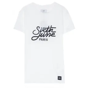 T-shirt brodé logo blanc