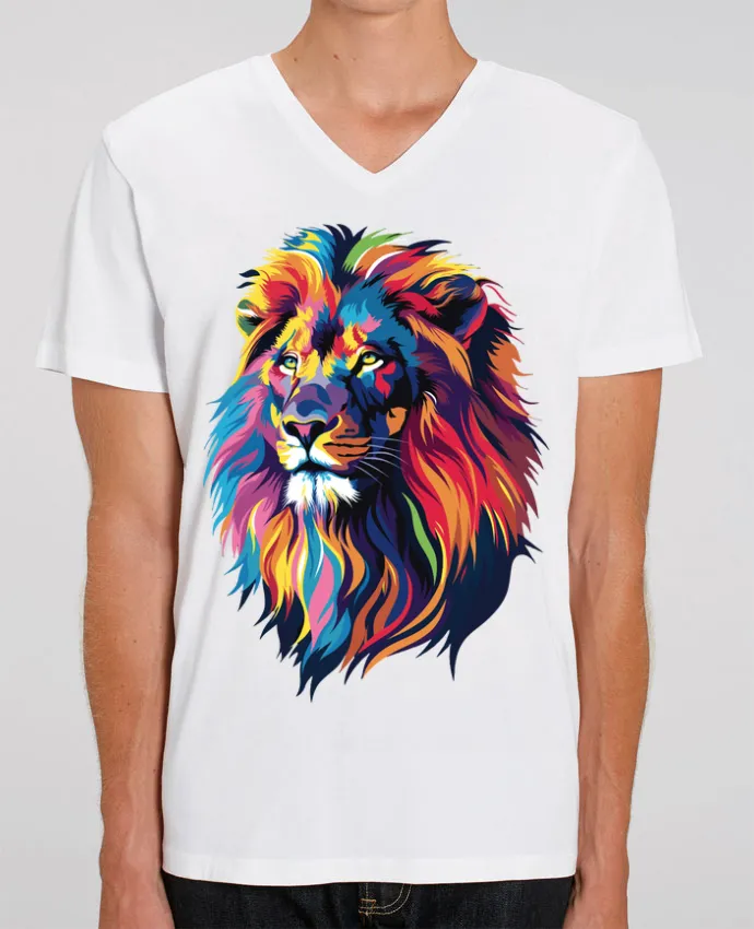 T-shirt homme Illustration de Lion stylisé par KronoArt