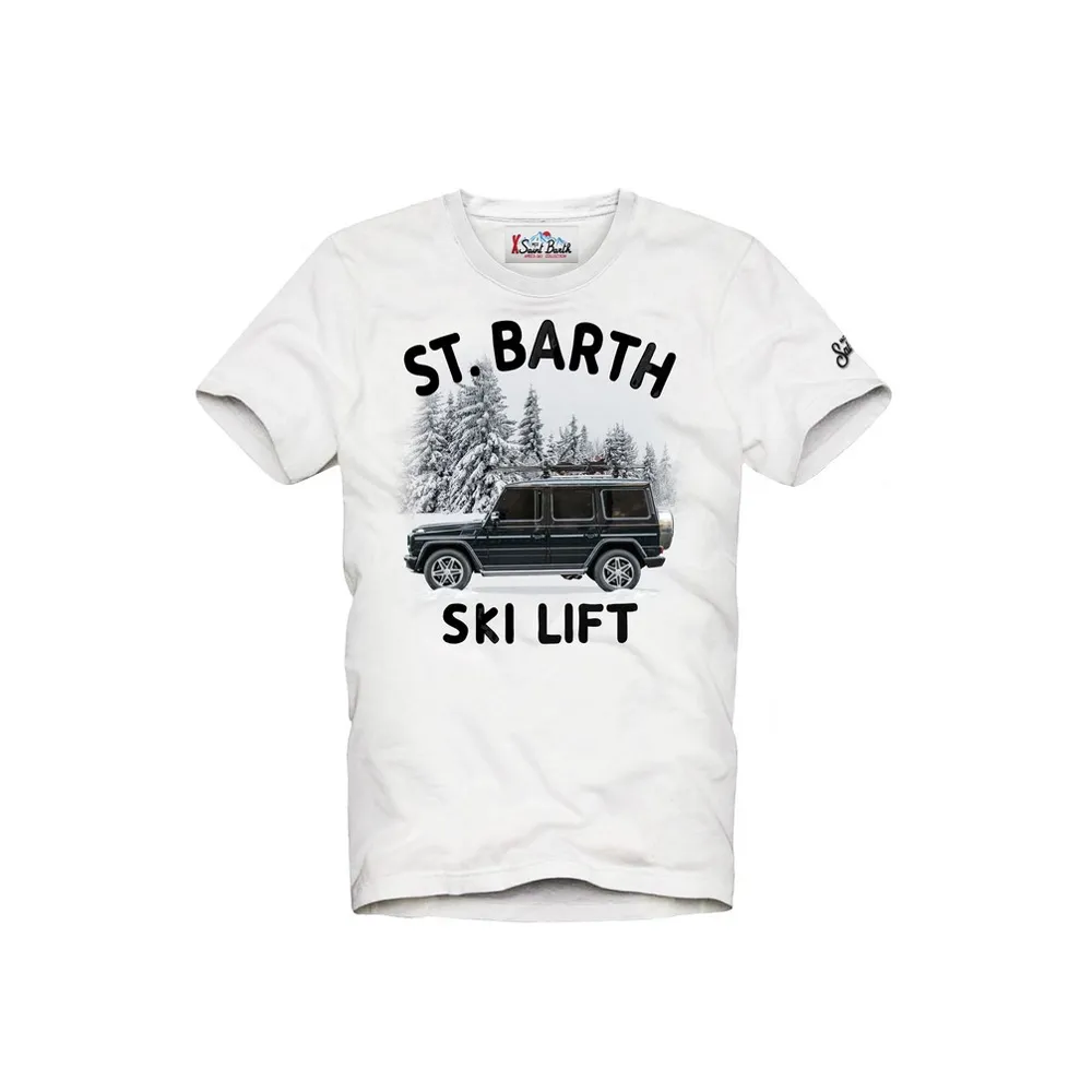 T-shirt MC2 Saint Barth Arnott Ski Lift blanc