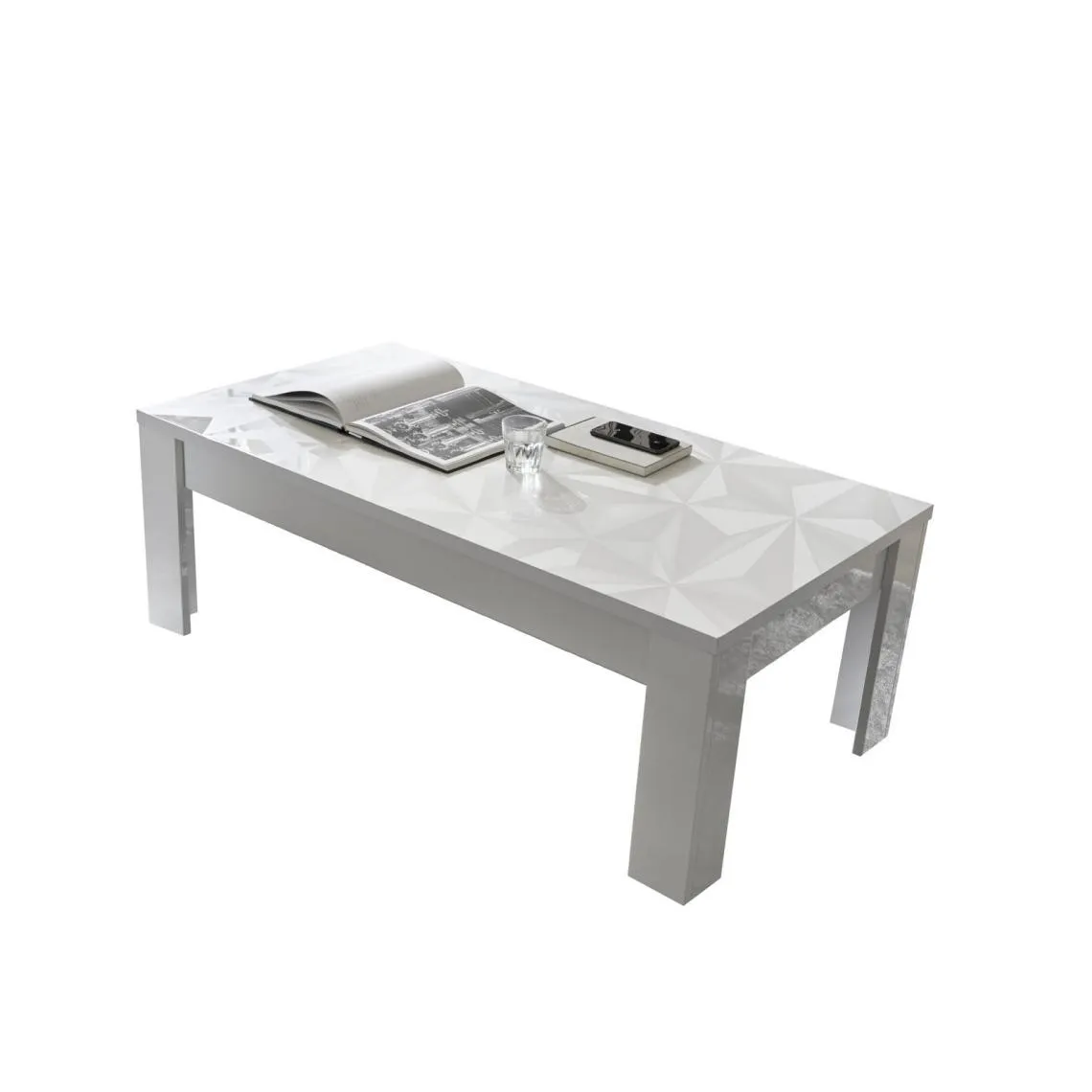 Table basse PRISMA laqué blanc brillant | 3 Suisses