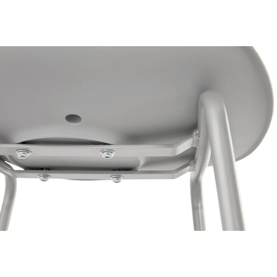Tabouret de Bar Gris et Piétement Gris FLEM | Tabouret de bar 3 SUISSES