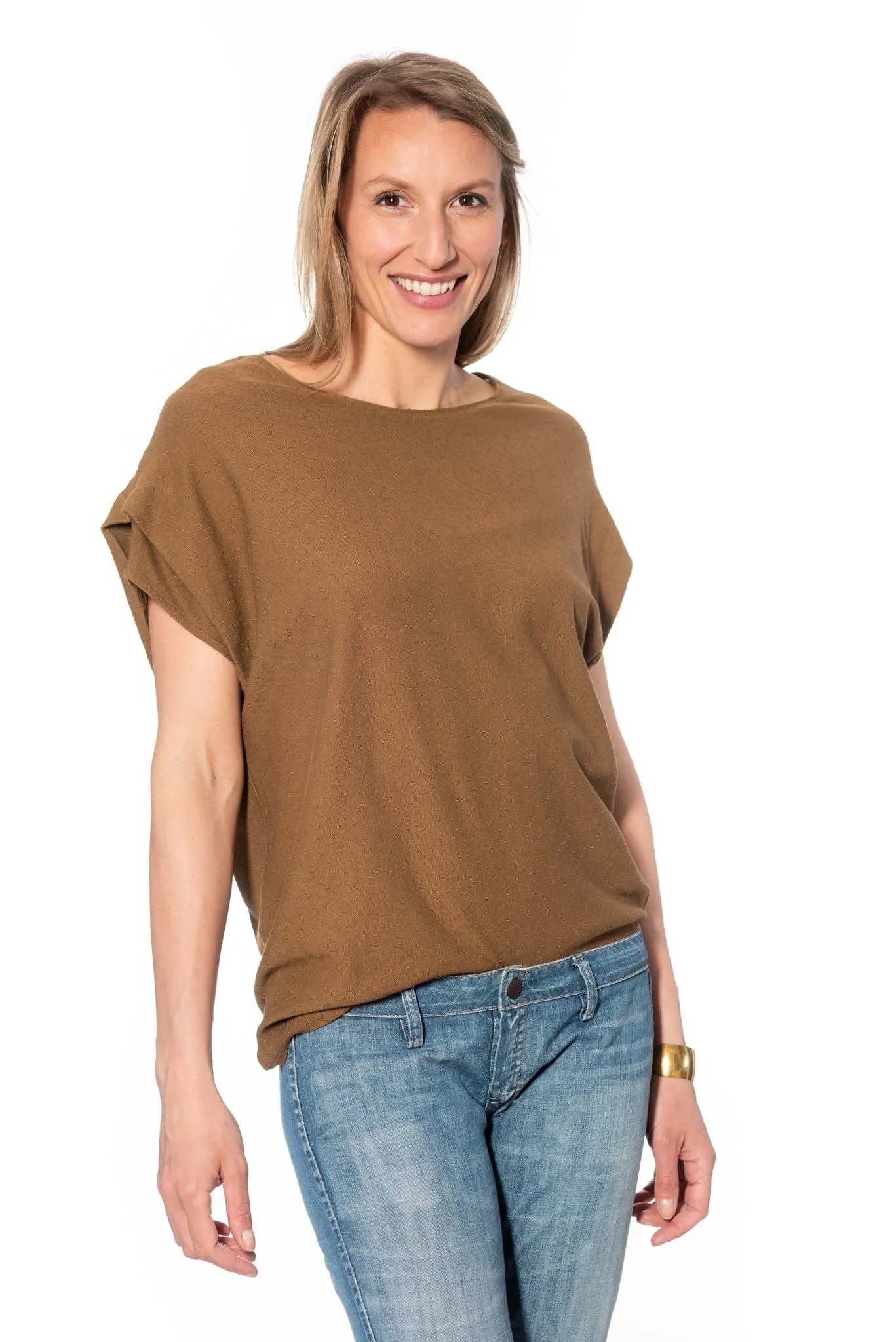 Tee shirt en coton bio EXQUIS SUNY tabac
