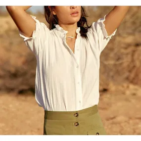 Top en double gaze de coton THELIA blanc | 3 Suisses