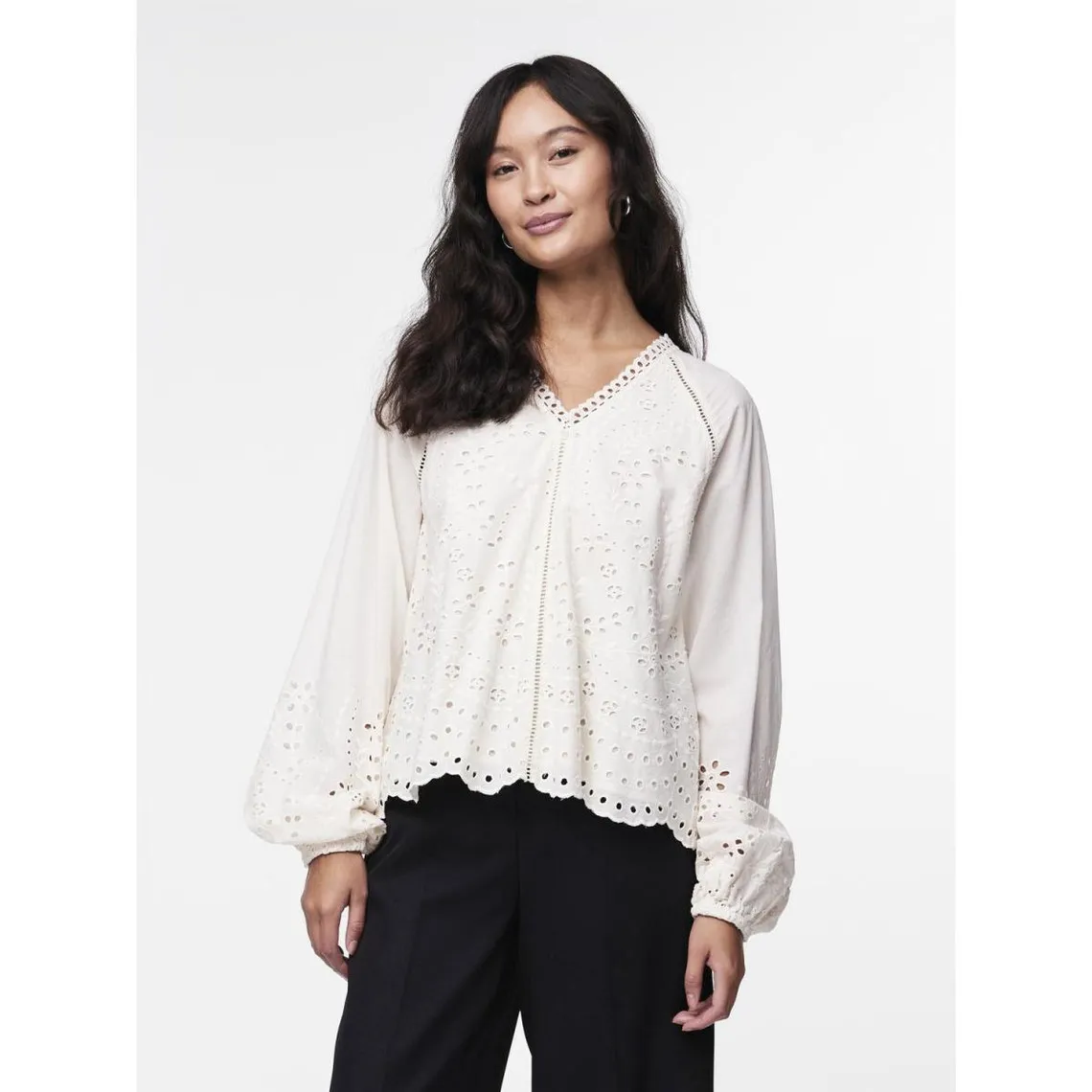 Top manches longues blanc en coton Yas | 3 Suisses