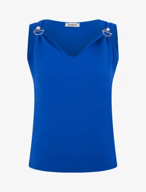 Top uni sans manches à broches amovibles - Bleu roi
