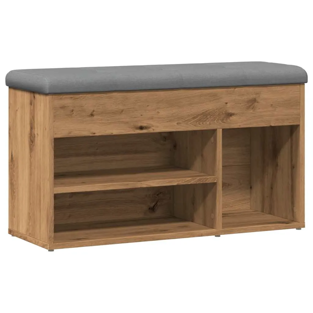 vidaXL Banc à chaussures chêne artisanal 82x32x45,5 cm bois ingénierie 