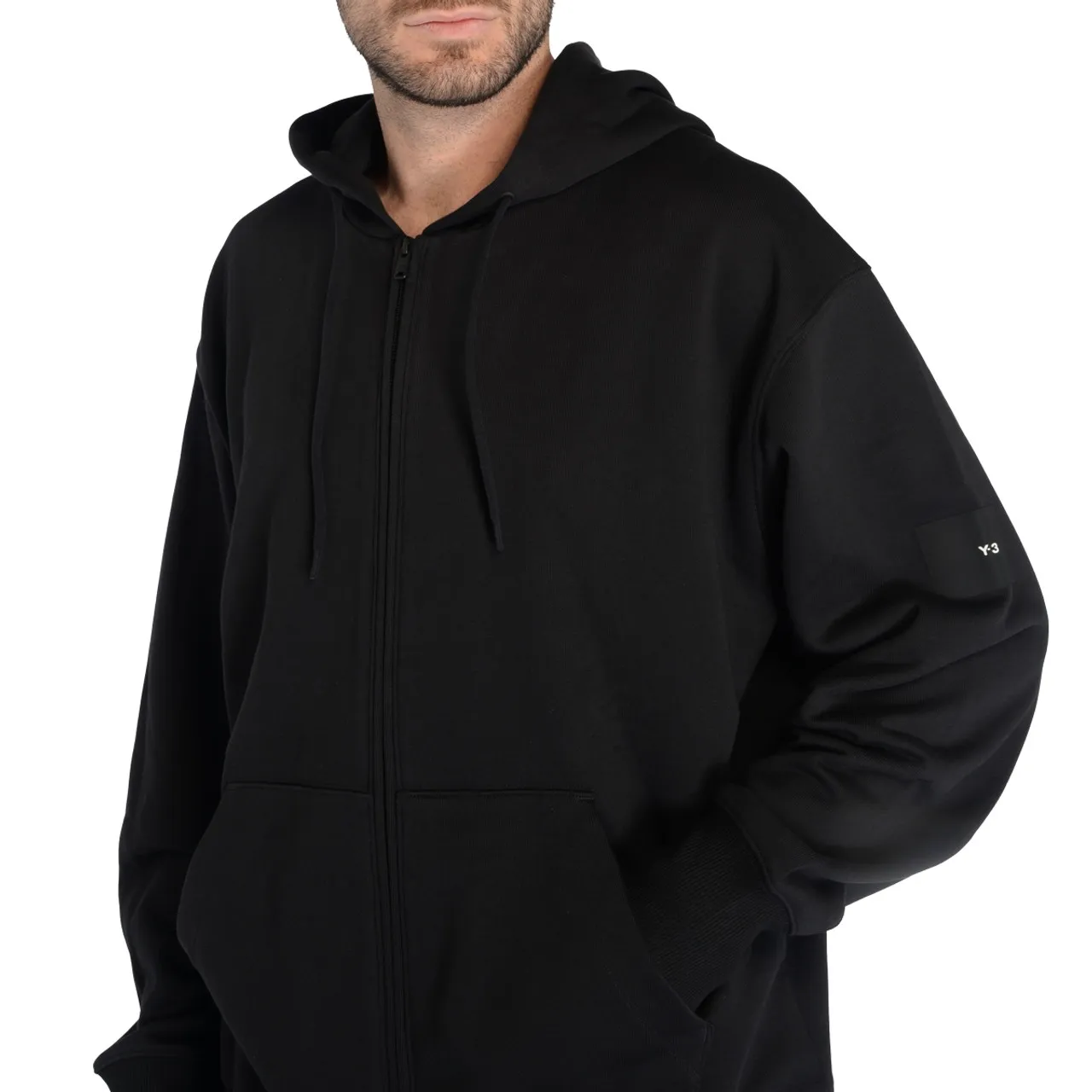Y-3 Sweat à capuche en coton noir